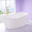 Baignoire de trempage autoportante en acrylique avec drain et trop-plein de 69 gallons, 71 gallons