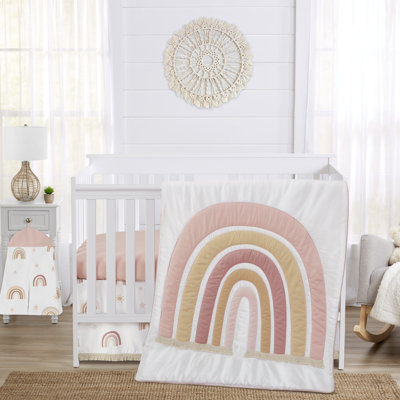 Boho Rainbow 4 Piece Crib Bedding Set