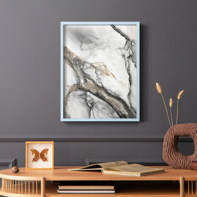 «Abstract Ink Fantasy II», reproduction encadrée - bois massif
