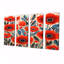 Blooming Poppies Retro Illustration - Poppy Wall Art, toile 4 pièces-641833327