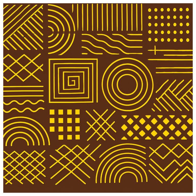 Couvertures jaunes à lignes géométriques, 50in W x 60in H