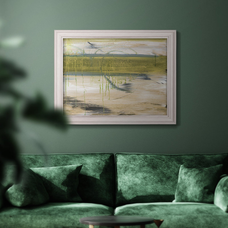 Réflexions aquatiques I, Pas de tapis, H 21 po x l 25 po x P 2,5 po, Papier avec cadre gris en coin fermé