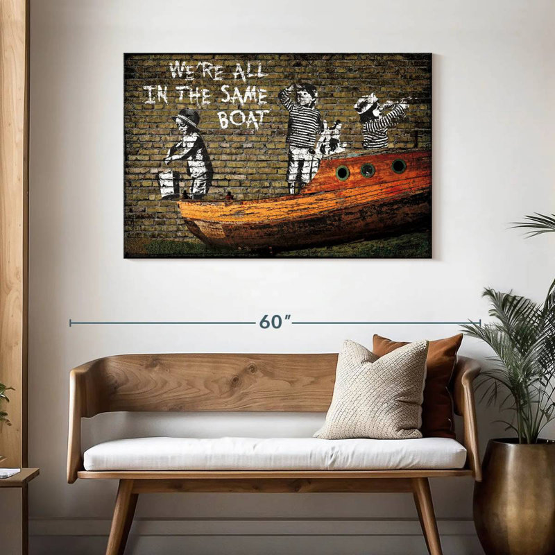 Nous sommes tous dans le même bateau, H 30 po x l 45 po