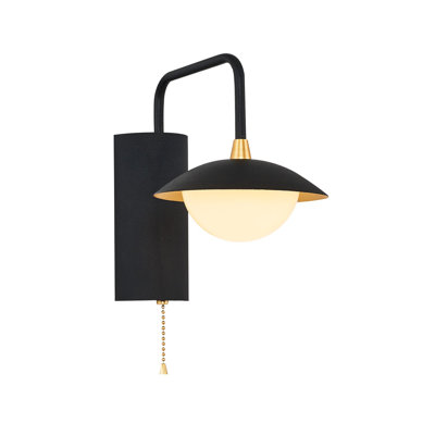 Elegant Black Wall Lamp, Metal Body with Acrylic Cap, 5.9 x 7.9 x 9.1 inches | 1 x 3W LED, 3000K Warm Light, 300 Lumens | Perfect for Nostalgic Glam & Scandinavian Decor, Stylish & Functional Lighting Solution