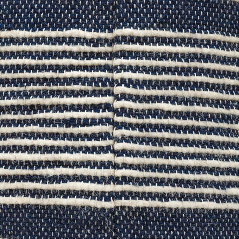 Pouf cylindrique en tissu Diamond, Bleu très foncé