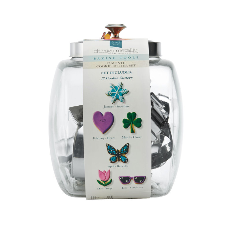 Chicago Metallic 12-Month Cookie Cutter Set In Glass Jar