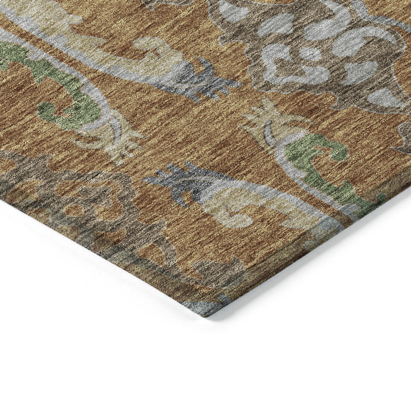 Cuivre Cicel ACN1153 intérieur / extérieur lavable à la machine, Tapis de couloir 2 pi 3 po x 7 pi 6 po