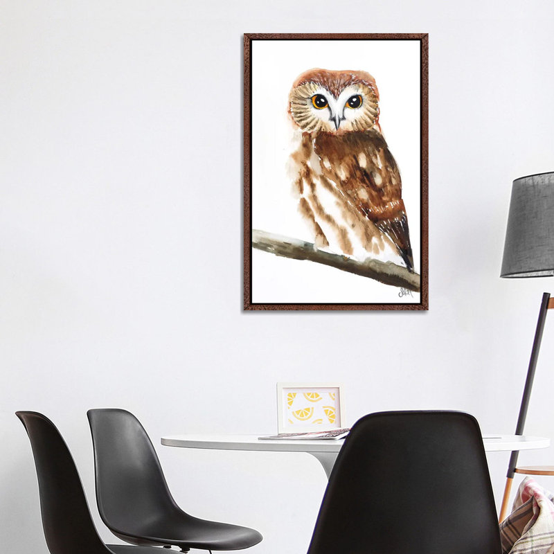 Owl Watercolor II 1 Piece Wall Art on Canvas, 101.6 cm H x 66.04 cm W, Classic Wood Floater Frame