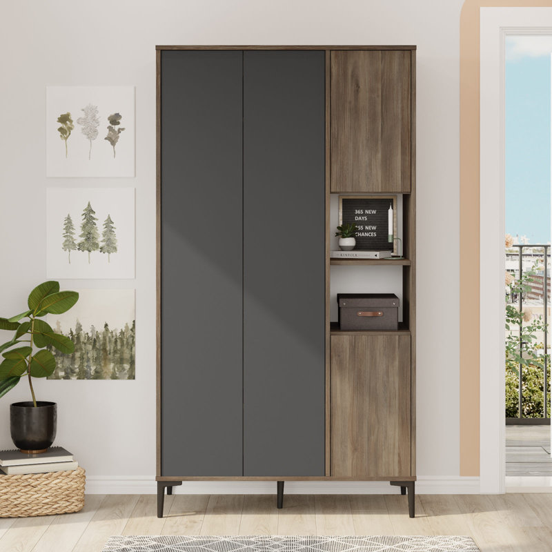 Wardrobe, Noyer / gris