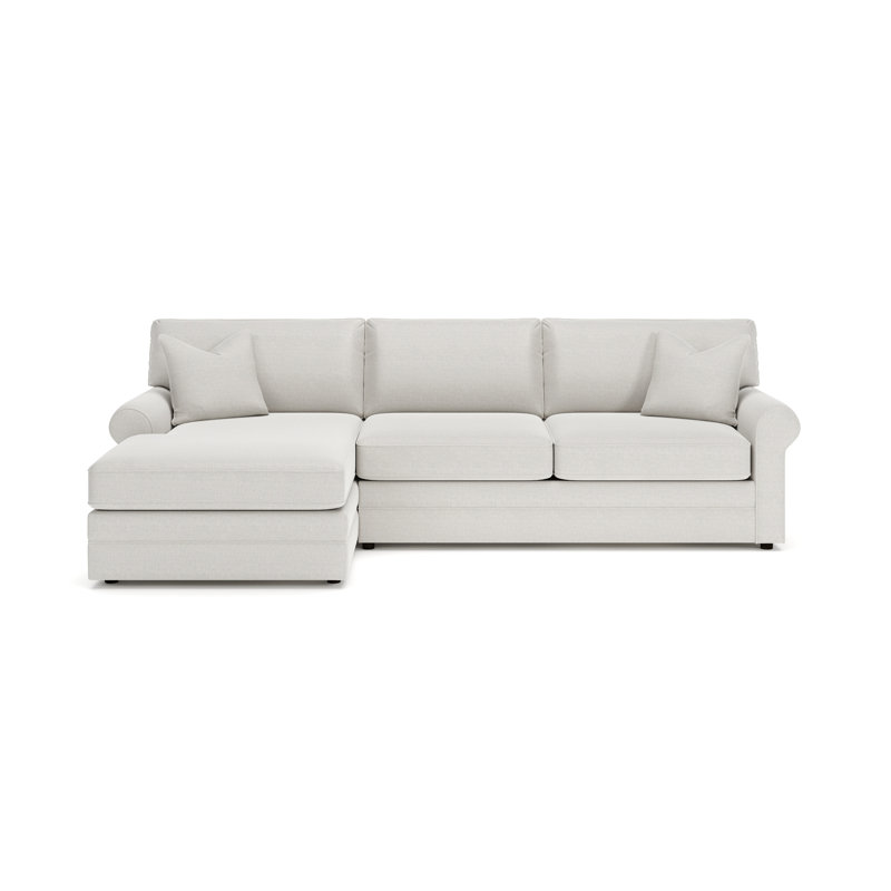 Charlie 2-Piece Sofa With Chaise Sectional, Cruise Adrift, Drusky Ivory