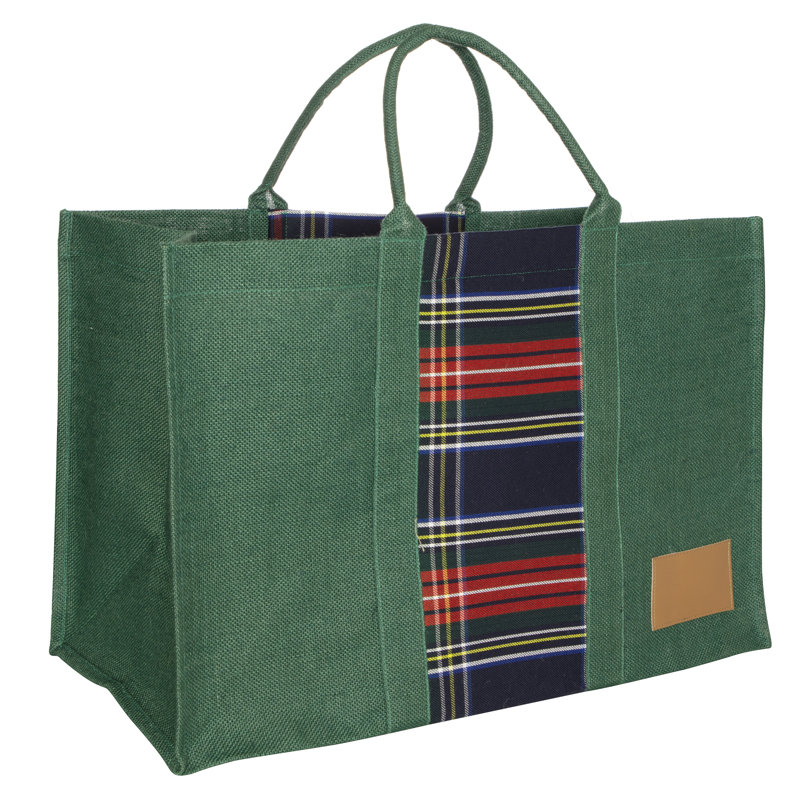 Sarina Jute Log Carrier, Green