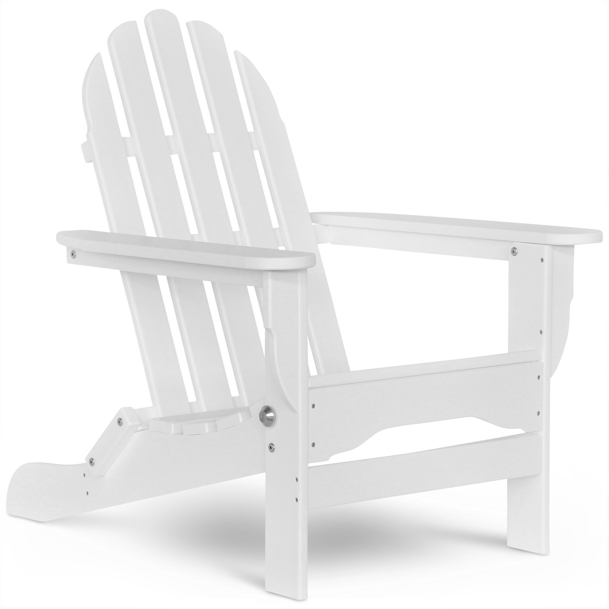 Leighton Plastic Folding Adirondack Chair, White