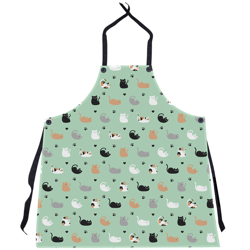 Tablier de motif pour chat, Vert multicolore