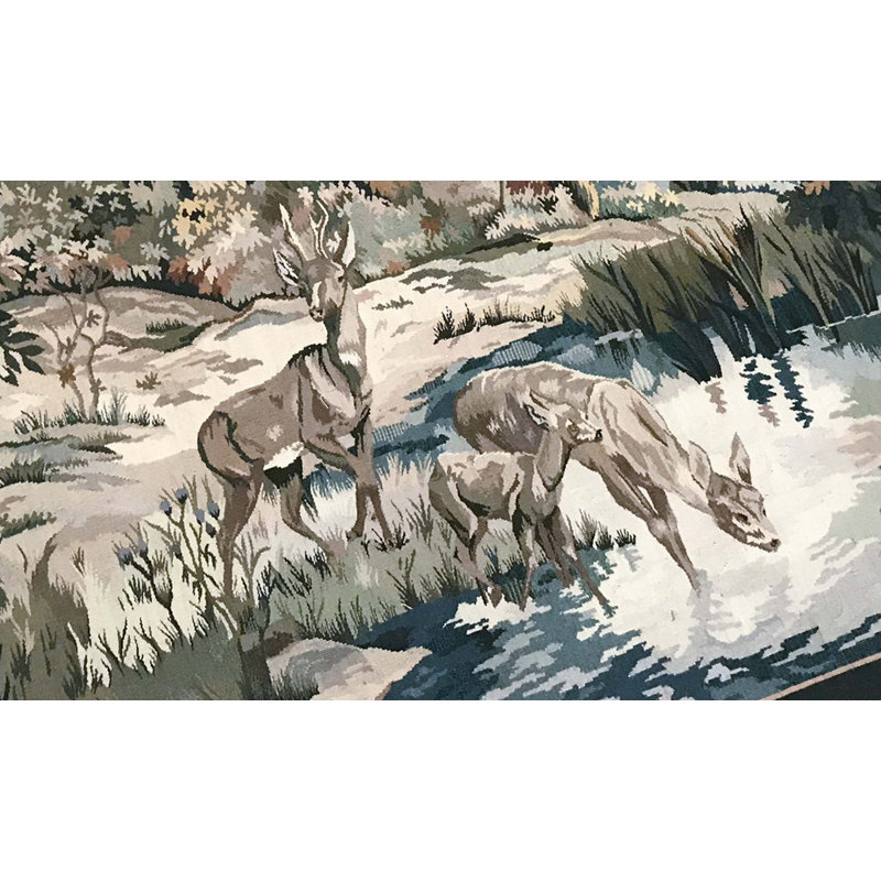 Hand-Knotted High-Quality Green and Beige Area Rug