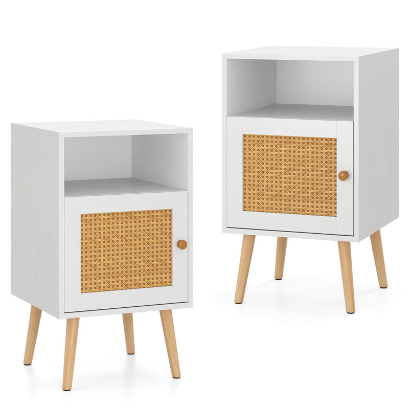 40 cm W Bedside Table, White