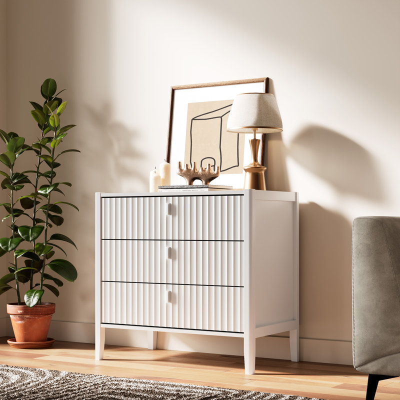 3 - Drawer Dresser, 31.5" W, White