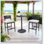 Tabourets de bar d'extérieur modernes en aluminium 2PC avec dossier ergonomique, pieds fuselés, repose-pieds et coussin Sunbrella pour le jardin et la piscine