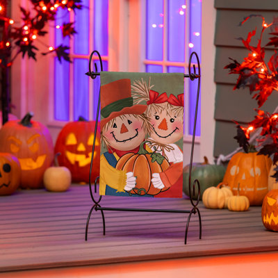 Couple de drapeaux de jardin appliques épouvantails