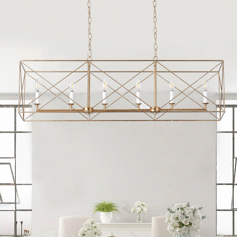 Lustre 6 lumières façon bougie avec chaîne réglable et certification de sécurité UL