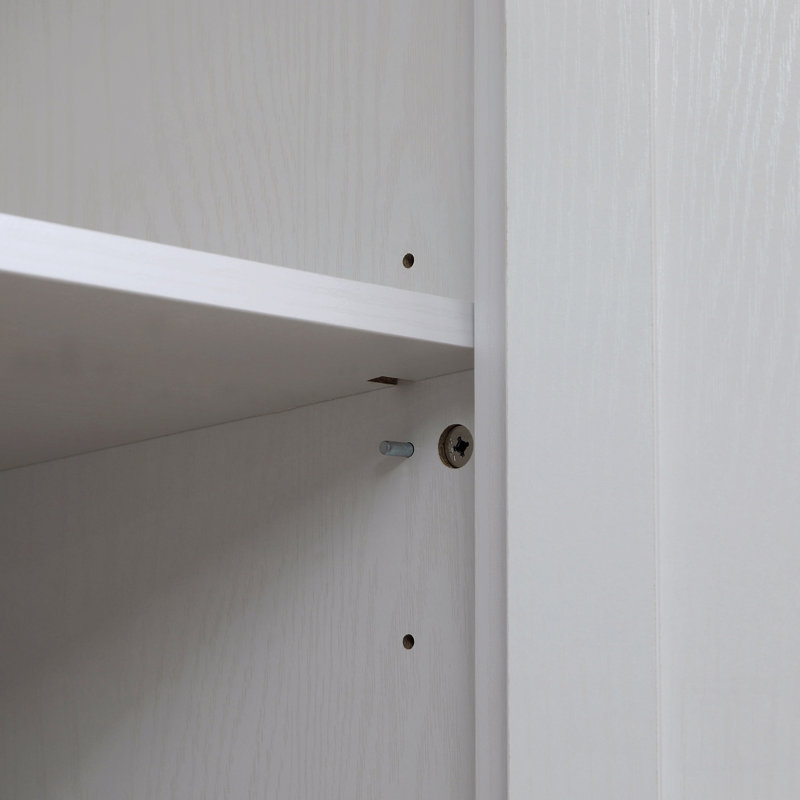 Garde-manger autoportant de 72 po à 4 portes, organisateur d'armoire de rangement à 4 niveaux et tablettes réglables