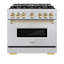 ZLINE 36" Classic Dual Fuel Stainless Steel Range w/ 6 Brass Burners & Convection Oven-960993696