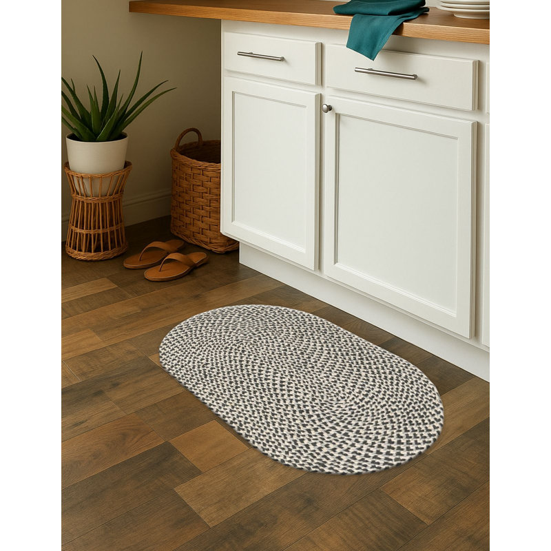 Tapis contemporain Aideen - gris, Ovale 2 pi x 3 pi 1 po