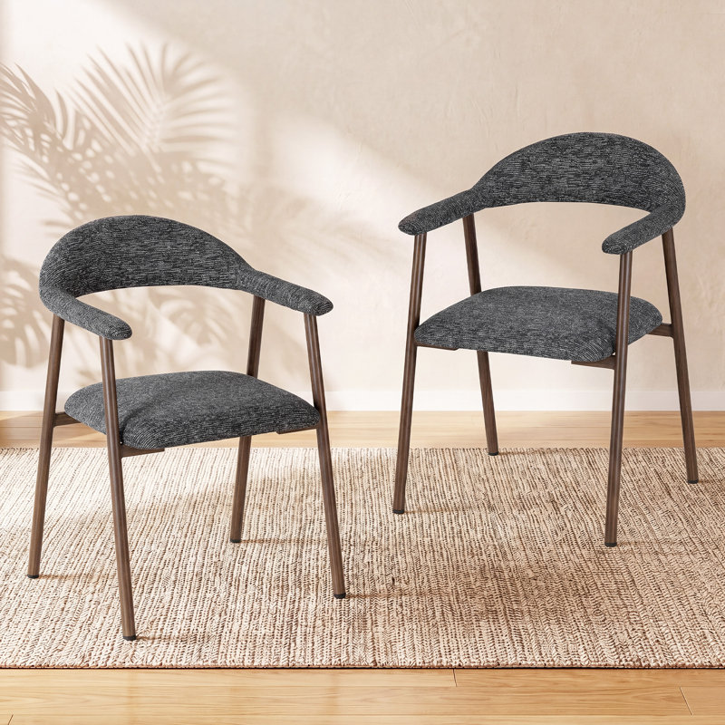   Modern Upholstered Kitchen Dining Chairs, 2, Gray