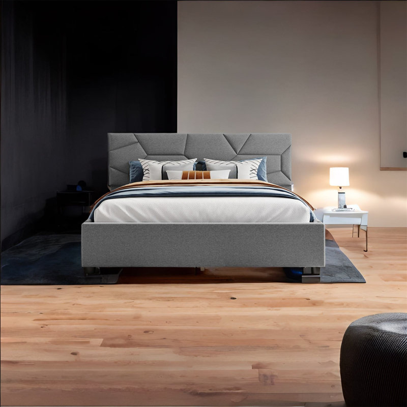 Lit avec rangement Crestline, gris, Grand