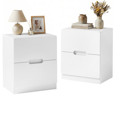 Handless Nightstand Set Of 2 With 2 Drawers