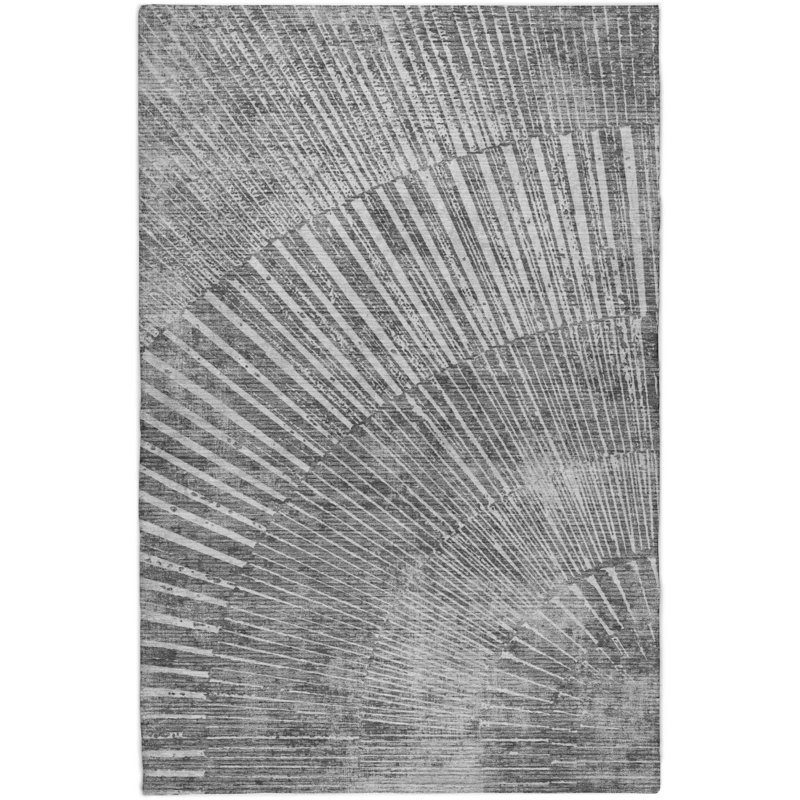 Premium Machine Washable Dream Shag ADS542 Fan-Like Rug, Gray, 9' x 12'
