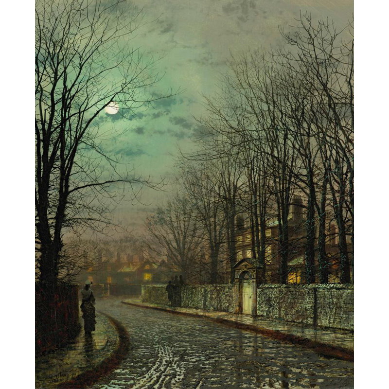 "The Tryst" par John Atkinson Grimshaw - Art mural sur toile tendue avec châssis