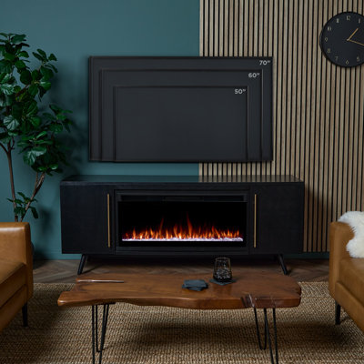 Meuble télé Mid-Century 72 po avec foyer électrique Morris par Real Flame