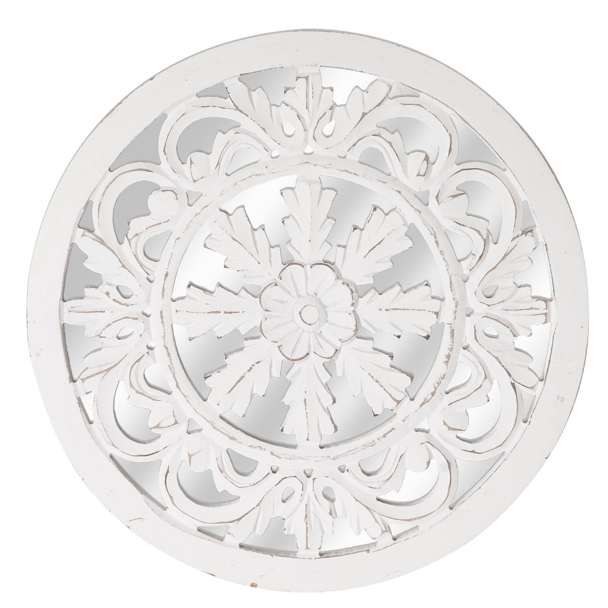 large white medallion wall decor