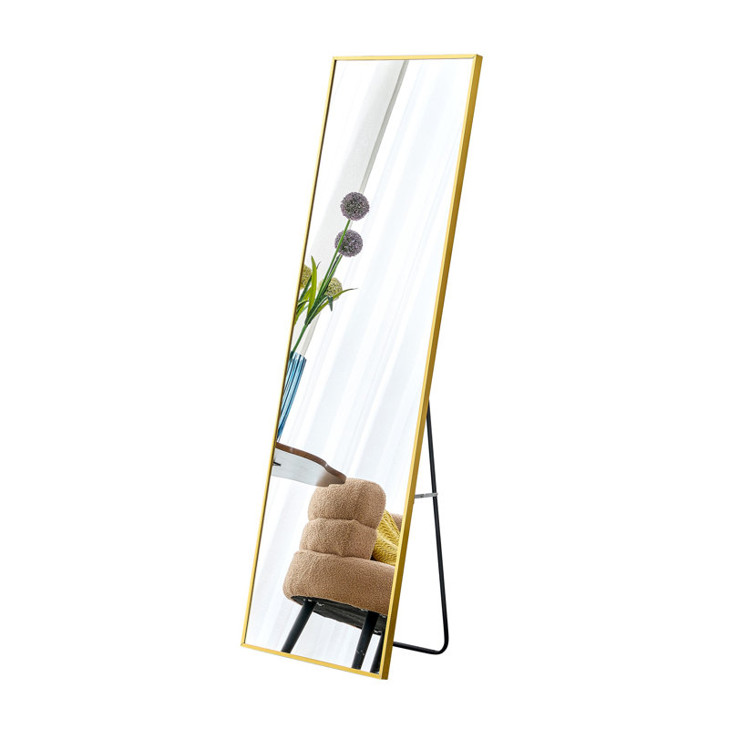 Miroir mural pleine longueur 4e génération 4e génération - cadre en alliage d'aluminium - 63 po x 19 po pour chambre à coucher, salle de bain et vestibule