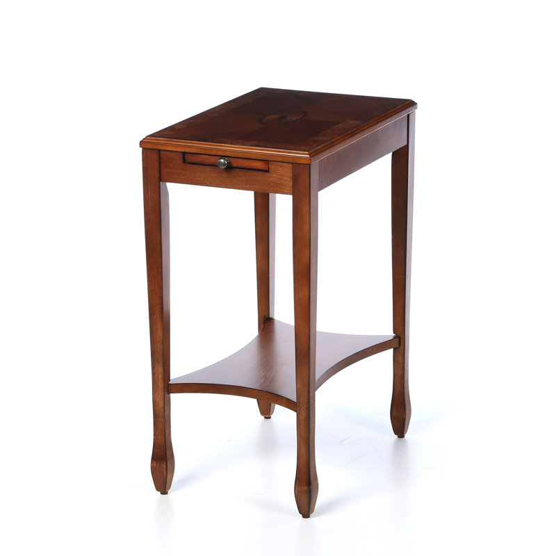 Table de bout avec rangement Sbordone, Frêne d'olivier noueux