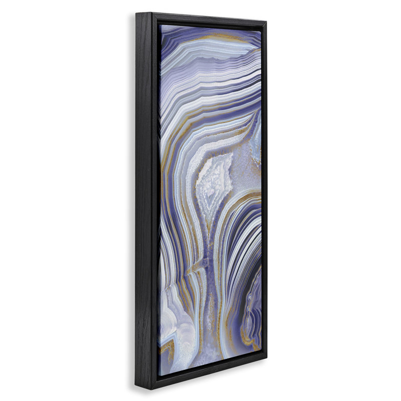 Agate Crystal, Cadre flottant noir de jais, H 25 po x l 11 po