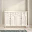Banc de rangement blanc pour chaussures en bois massif