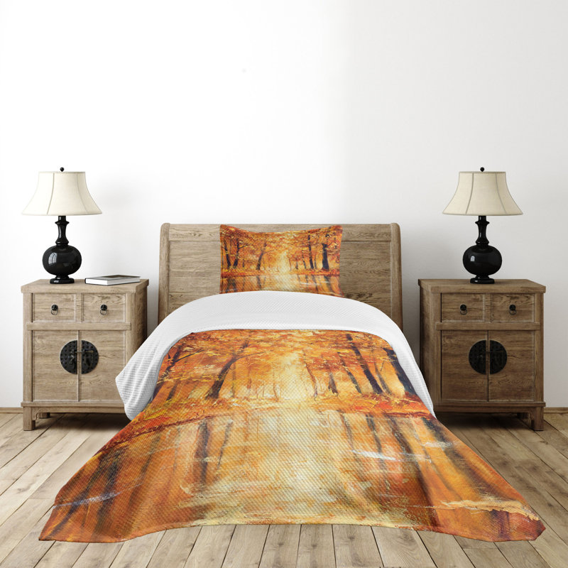 Twin White Quilted Bedspread Set with Pillow Sham