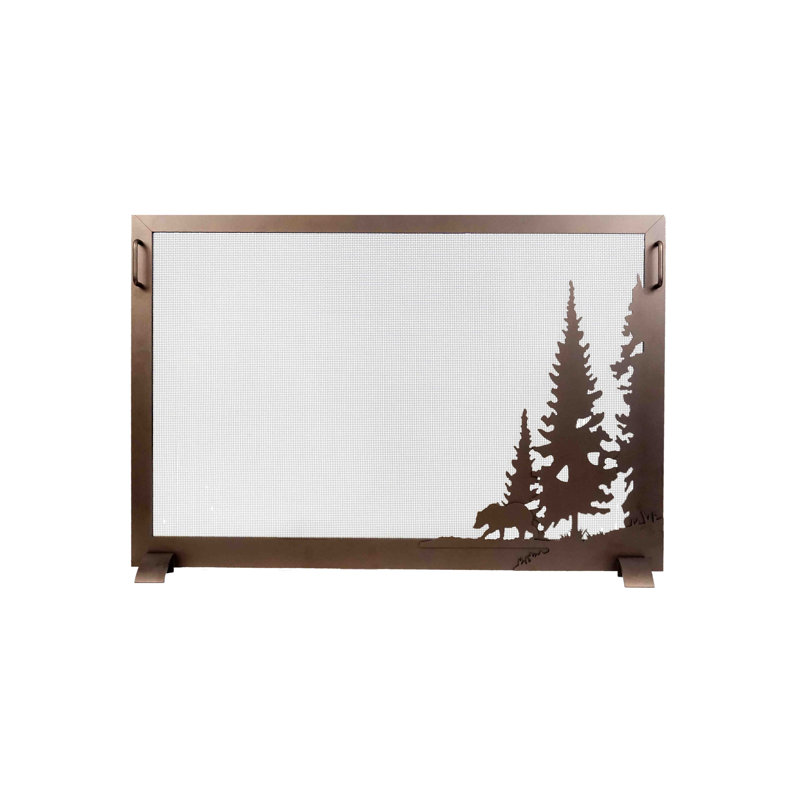 Pare-étincelles 1 panneau en acier Northwoods, Noir texturé, H 26 po x l 38 po x P 6,5 po