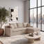 Canapé d'angle modulaire en forme de L de 235 cm (92,5 po), en chenille avec ressorts ensachés, 2 pièces, canapé moderne à assise profonde, canapés rembourrés pour salon, kaki clair-134483497-131180529