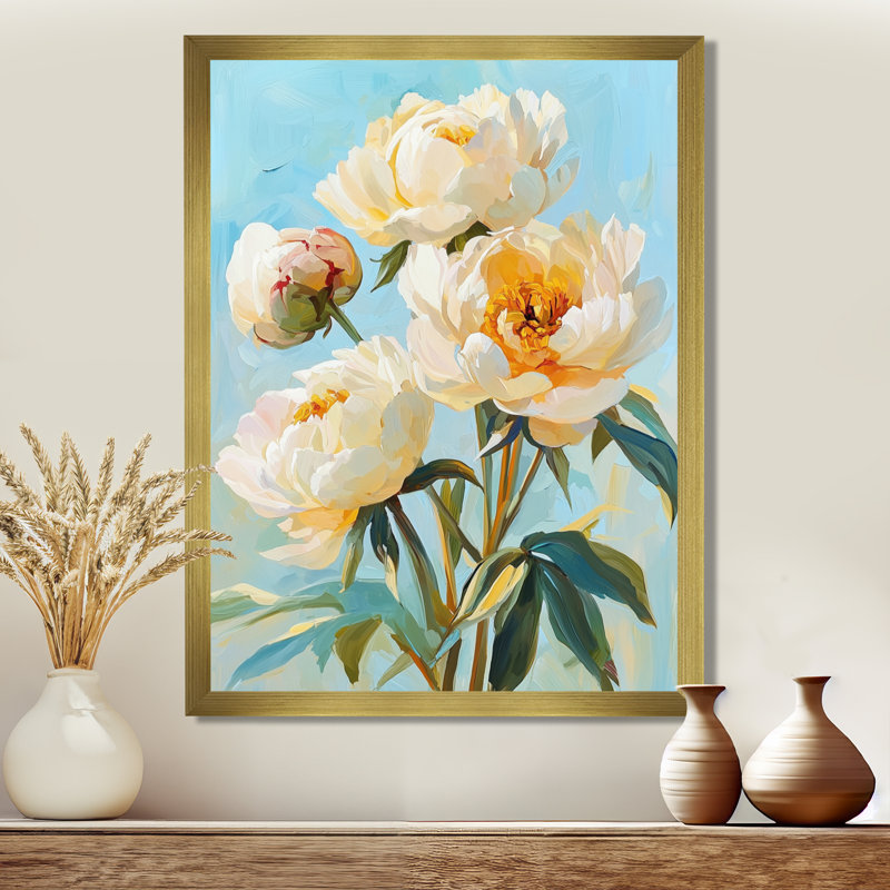 Bradcliff - art mural floral, H 20 po x l 12 po, Reproduction encadrée d'une seule photo, Doré