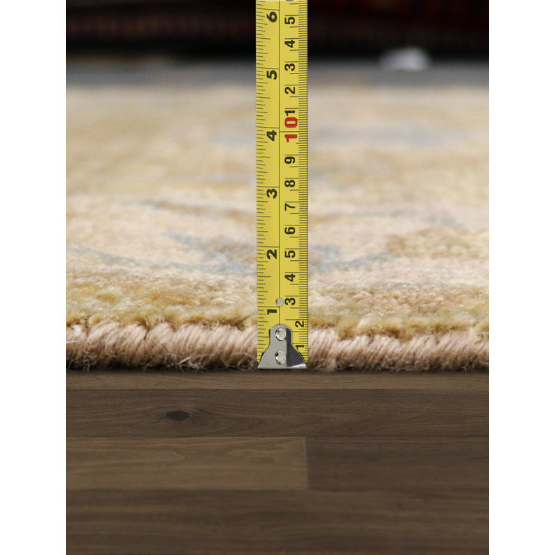 Oushak Hand Knotted Wool Oriental Area Rug in L. Green / Ivory