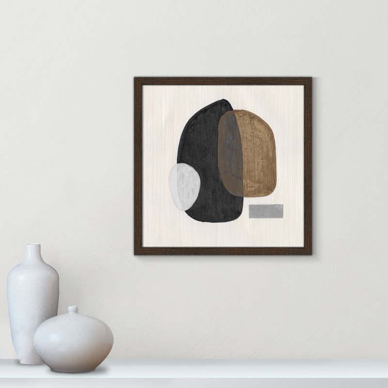 Inola Neutral Stones III Wall Art, 17" H x 17" W, Walnut