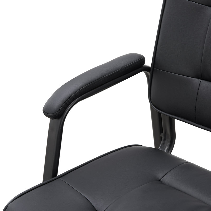 Fauteuil Keymiah, Similicuir noir
