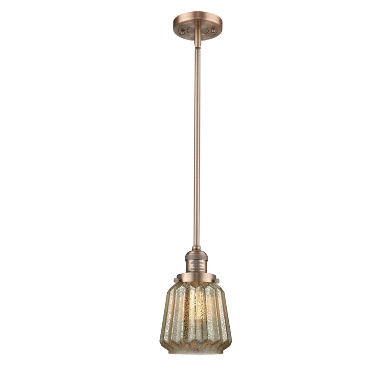 Luminaire à pot simple 1 lumières Vinson, Cuivre antique, Mercure