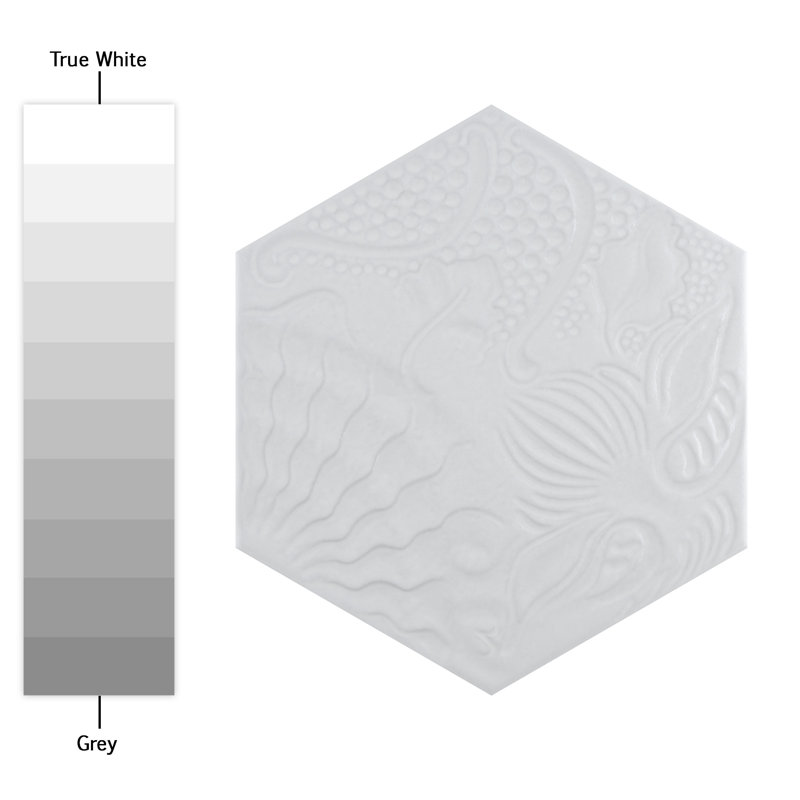 Gaudi Hex 9" x 10" Porcelain Patterned Wall & Floor Tile, White