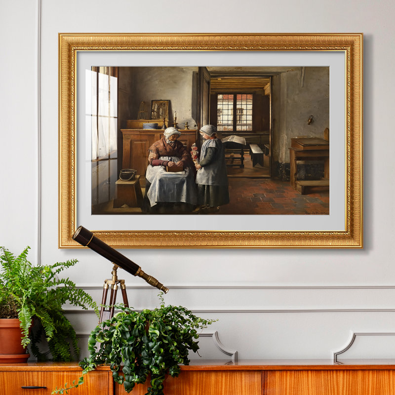Le festin de grand-mère, 1873 - Henri De Braekeleer - Estampe encadrée sur mesure, 24x34 INNER SIZE, Framed Print with Mat