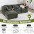 Compression Deep Seat Sectionals, Chenille Modern L Shape For Home