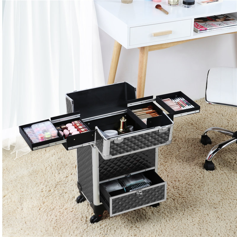 Ackerman 9 Compartment Makeup Organizer, Black