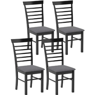 Chaises de cuisine rembourrées avec rembourrage ergonomique et structure en métal robuste, ensemble de 4 pour la salle à manger ou le bureau.
